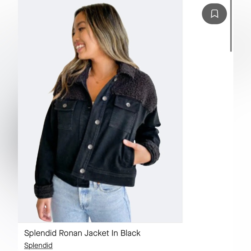 NWT Splendid Ronan Sherpa Black Small